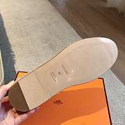 Okify Hermes White Calfskin Espadrilles Shoes Unisex - 6