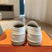 Okify Hermes White Calfskin Espadrilles Shoes Unisex - 5