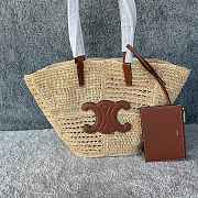 Okify Celine Triomphe Classic Panier Medium Raffia Bag 31x23x17cm - 1
