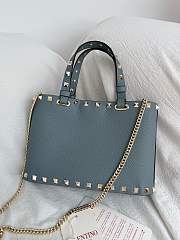 Okify Valentino Garavani Rockstud Small Bag In Light Blue 23x15.5x6cm - 5