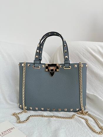 Okify Valentino Garavani Rockstud Small Bag In Light Blue 23x15.5x6cm