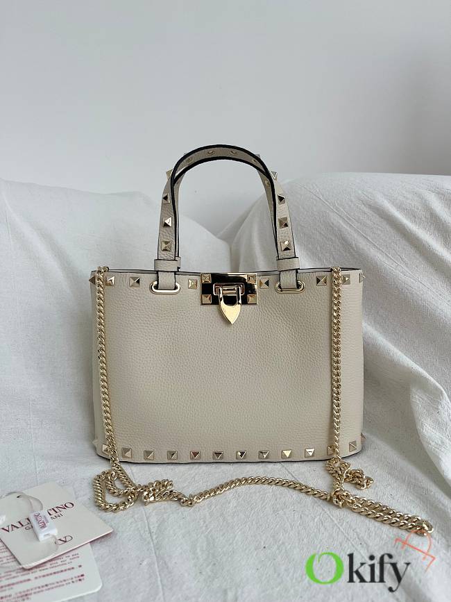 Okify Valentino Garavani Rockstud Small Bag In White 23x15.5x6cm - 1