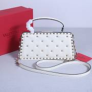 Okify Valentino Rockstud Large Bag White Calfskin Full Nail 28x14x8cm 22053L - 5