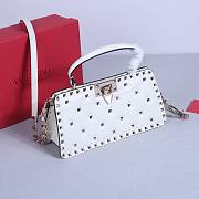 Okify Valentino Rockstud Large Bag White Calfskin Full Nail 28x14x8cm 22053L - 4