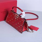 Okify Valentino Rockstud Large Bag Red Calfskin Full Nail 28x14x8cm 22053L - 4