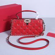 Okify Valentino Rockstud Large Bag Red Calfskin Full Nail 28x14x8cm 22053L - 1