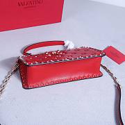 Okify Valentino Rockstud Large Bag Red Calfskin Full Nail 28x14x8cm 22053L - 3