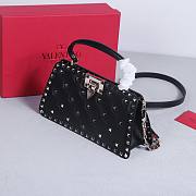 Okify Valentino Rockstud Large Bag Black Calfskin Full Nail 28x14x8cm 22053L - 4