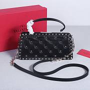 Okify Valentino Rockstud Large Bag Black Calfskin Full Nail 28x14x8cm 22053L - 5