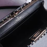 Okify Valentino Rockstud Large Bag Black Calfskin Full Nail 28x14x8cm 22053L - 3