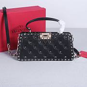 Okify Valentino Rockstud Large Bag Black Calfskin Full Nail 28x14x8cm 22053L - 1