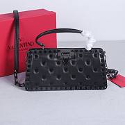 Okify Valentino Rockstud Large Bag Full Black Calfskin Full Nail 28x14x8cm 22053L - 1