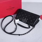 Okify Valentino Rockstud Large Bag Full Black Calfskin Full Nail 28x14x8cm 22053L - 5