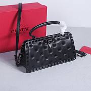 Okify Valentino Rockstud Large Bag Full Black Calfskin Full Nail 28x14x8cm 22053L - 4