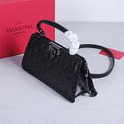 Okify Valentino Rockstud Large Bag Full Black Calfskin Full Nail 28x14x8cm 22053L - 2