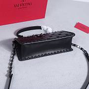 Okify Valentino Rockstud Large Bag Full Black Calfskin Full Nail 28x14x8cm 22053L - 3