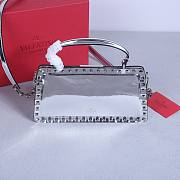 Okify Valentino Rockstud Large Bag Silver Calfskin 28x14x8cm 22053L - 3