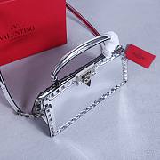 Okify Valentino Rockstud Large Bag Silver Calfskin 28x14x8cm 22053L - 2