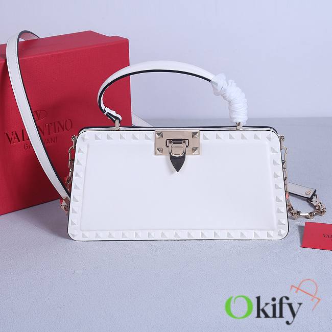 Okify Valentino Rockstud Large Bag White Calfskin 28x14x8cm 22053L - 1