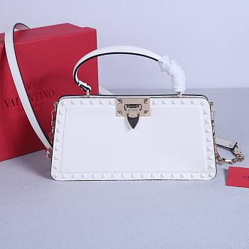 Okify Valentino Rockstud Large Bag White Calfskin 28x14x8cm 22053L