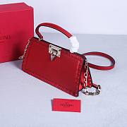 Okify Valentino Rockstud Large Bag Red Calfskin 28x14x8cm 22053L - 5