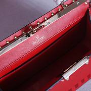 Okify Valentino Rockstud Large Bag Red Calfskin 28x14x8cm 22053L - 4