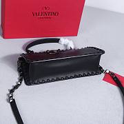 Okify Valentino Rockstud Large Bag Full Black Calfskin 28x14x8cm 22053L - 6