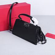 Okify Valentino Rockstud Large Bag Full Black Calfskin 28x14x8cm 22053L - 4