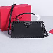 Okify Valentino Rockstud Large Bag Full Black Calfskin 28x14x8cm 22053L - 1