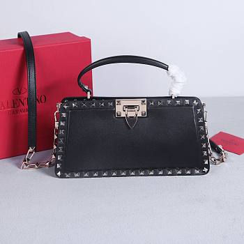 Okify Valentino Rockstud Large Bag Black Calfskin 28x14x8cm 22053L