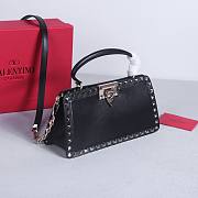 Okify Valentino Rockstud Large Bag Black Calfskin 28x14x8cm 22053L - 5