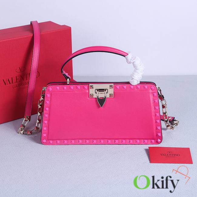 Okify Valentino Rockstud Large Bag Pink Calfskin 28x14x8cm 22053L - 1
