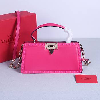 Okify Valentino Rockstud Large Bag Pink Calfskin 28x14x8cm 22053L