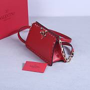 Okify Valentino Rockstud Small Bag Red Calfskin 21x12x6cm 22053S - 5