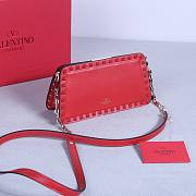Okify Valentino Rockstud Small Bag Red Calfskin 21x12x6cm 22053S - 3