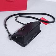 Okify Valentino Rockstud Small Bag Full Black Calfskin 21x12x6cm 22053S - 5