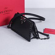 Okify Valentino Rockstud Small Bag Full Black Calfskin 21x12x6cm 22053S - 4