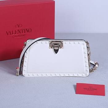 Okify Valentino Rockstud Small Bag White Calfskin 21x12x6cm 22053S