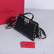 Okify Valentino Rockstud Small Bag Black Calfskin 21x12x6cm 22053S - 3