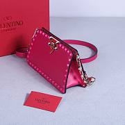 Okify Valentino Rockstud Small Bag Pink Calfskin 21x12x6cm 22053S - 4