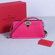 Okify Valentino Rockstud Small Bag Pink Calfskin 21x12x6cm 22053S - 1