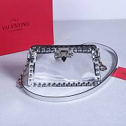 Okify Valentino Rockstud Small Bag Silver Calfskin 21x12x6cm 22053S - 1