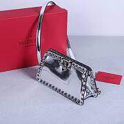 Okify Valentino Rockstud Small Bag Silver Calfskin 21x12x6cm 22053S - 5