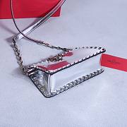 Okify Valentino Rockstud Small Bag Silver Calfskin 21x12x6cm 22053S - 2