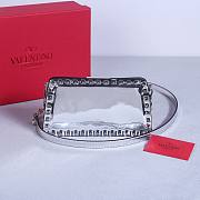 Okify Valentino Rockstud Small Bag Silver Calfskin 21x12x6cm 22053S - 4
