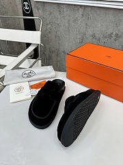 Okify Hermes Black Birkenstock Slippers Unisex  - 6