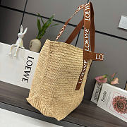 Okify Loewe Fold Shopper Raffia Tote Bag 50x32x19cm - 4