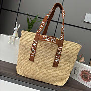 Okify Loewe Fold Shopper Raffia Tote Bag 50x32x19cm - 6