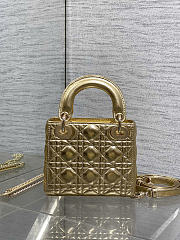 Okify Dior Lady Bag Gold 17x15x7cm - 3