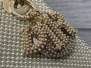 Okify Dior Lady Bag White With Pearls 17x15x7cm - 4